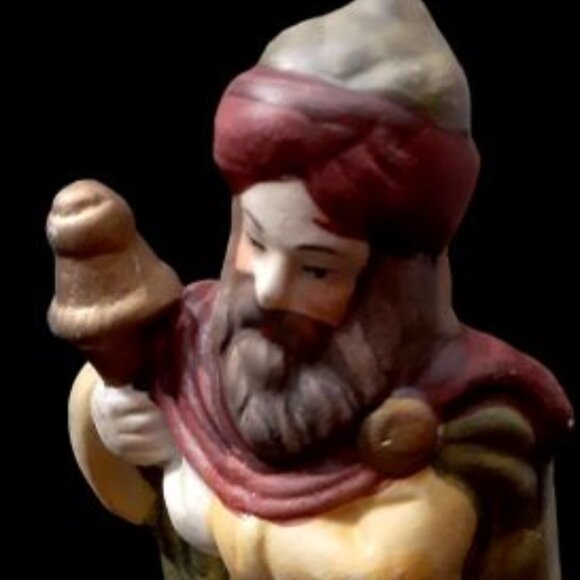 Very Nice! 8pc Vintage Christmas Nativity Set Porcelain Baby Jesus Manger Scene - Picture 8 of 9